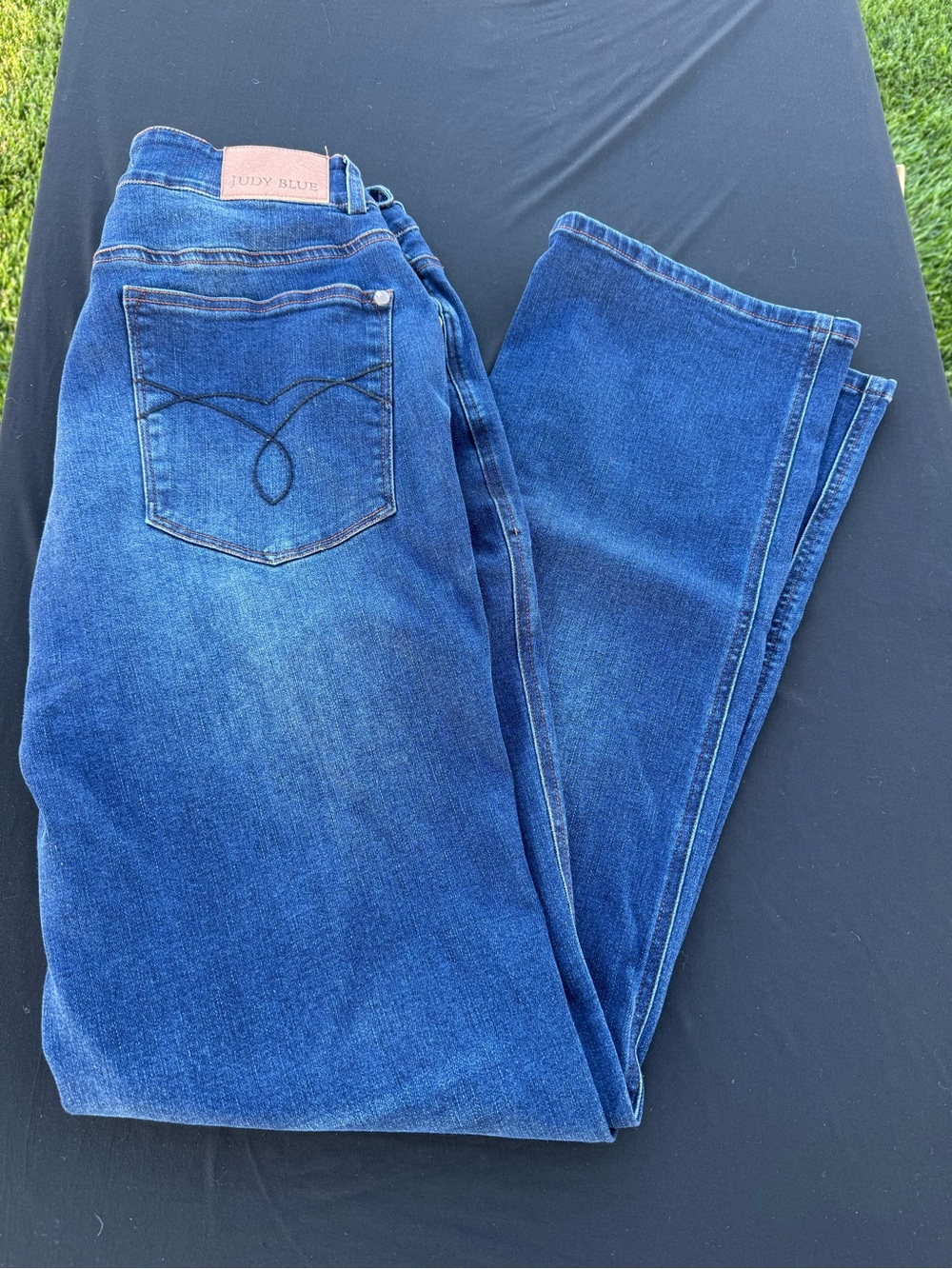Judy Blue Jeans Size 13 X 31 JB88598 5 Button Fly Straight Leg Stretch Denim.